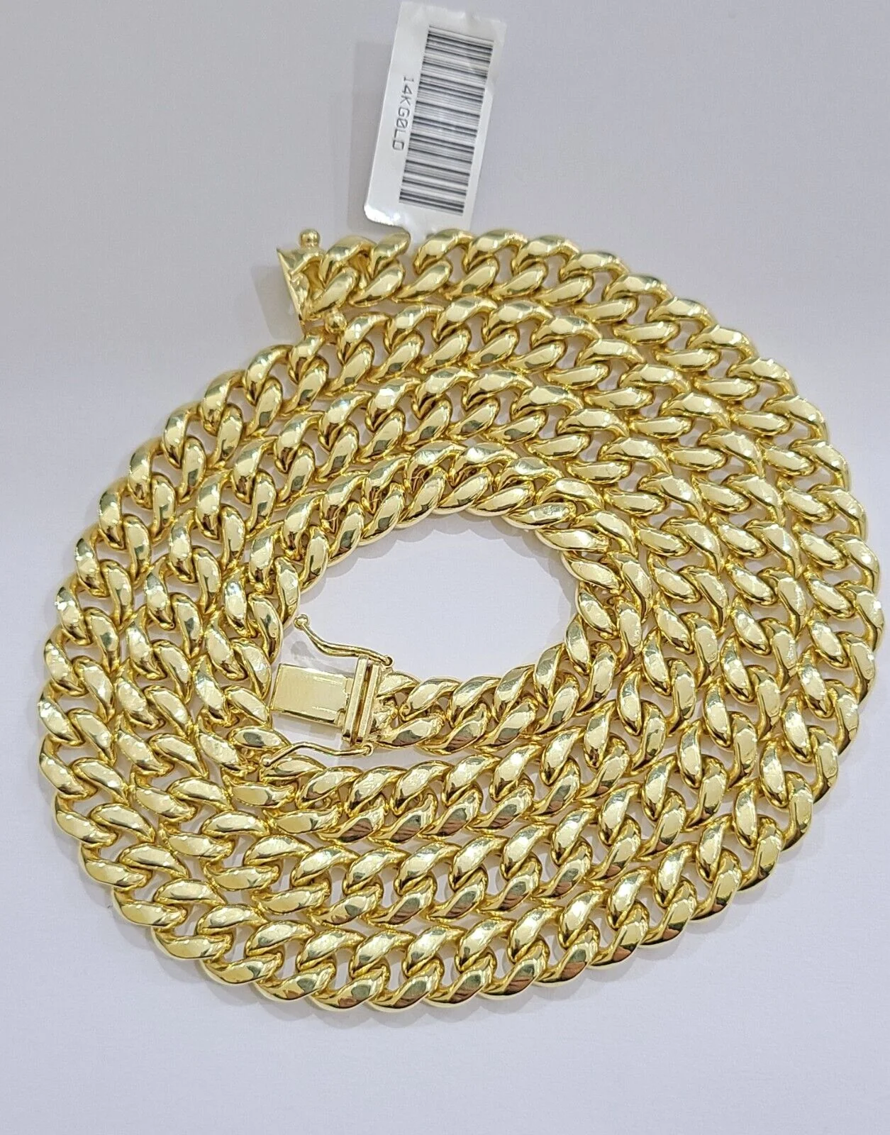 14k Yellow Gold Miami Cuban Link Chain 8mm 30" Necklace Box Lock Real 14kt - Image 9