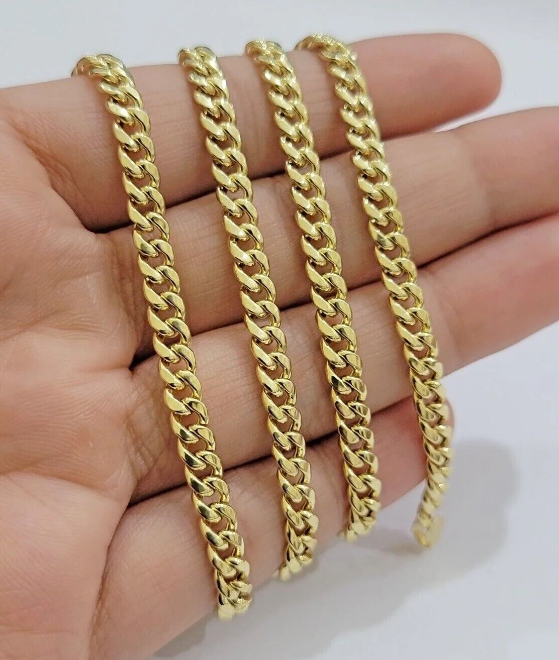 14k Yellow Gold Miami Cuban Link Chain Necklace  18'' 20" 22'' 24'' 26" Inch 5mm - Image 2