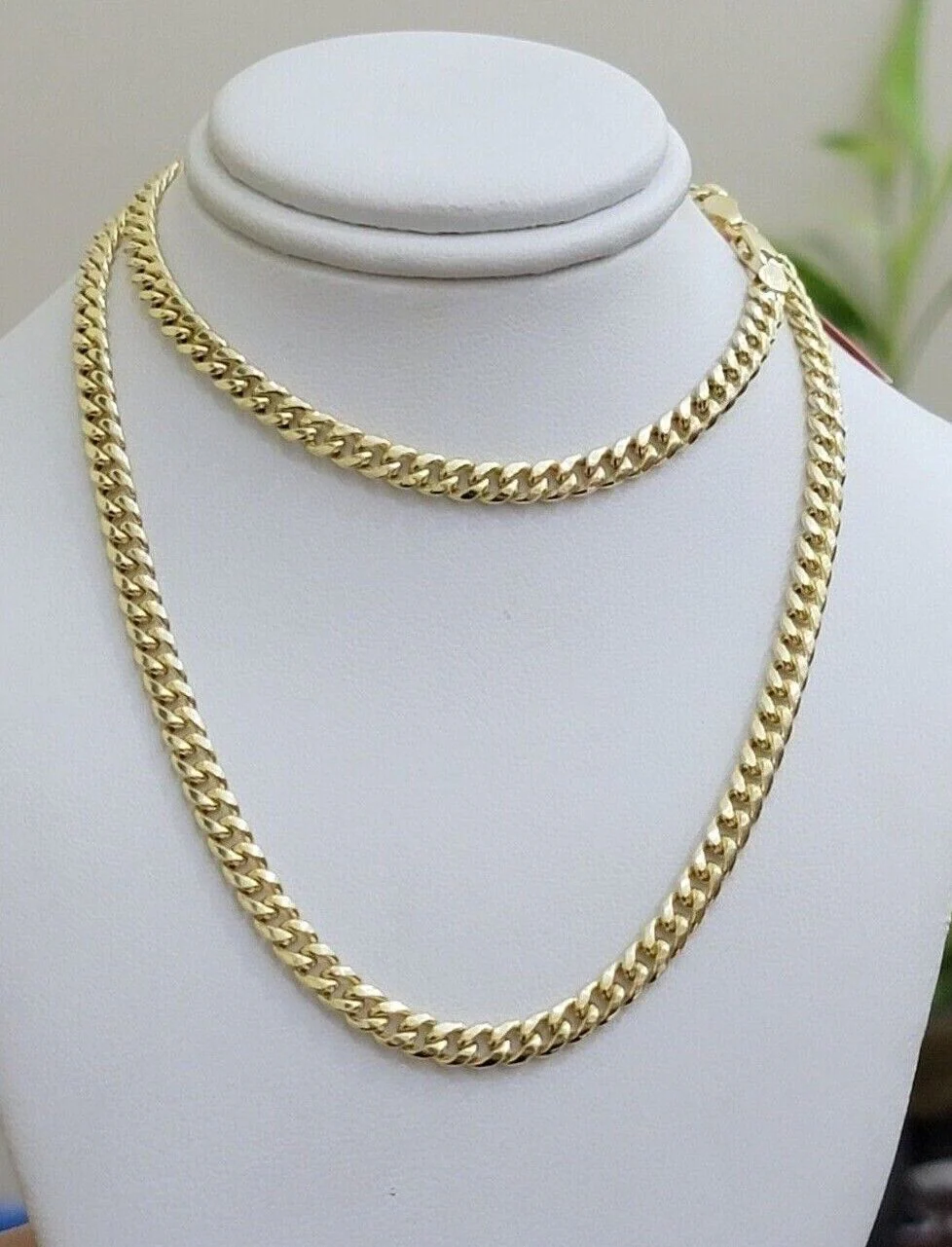 14k Yellow Gold Miami Cuban Link Chain Necklace  18'' 20" 22'' 24'' 26" Inch 5mm - Image 3
