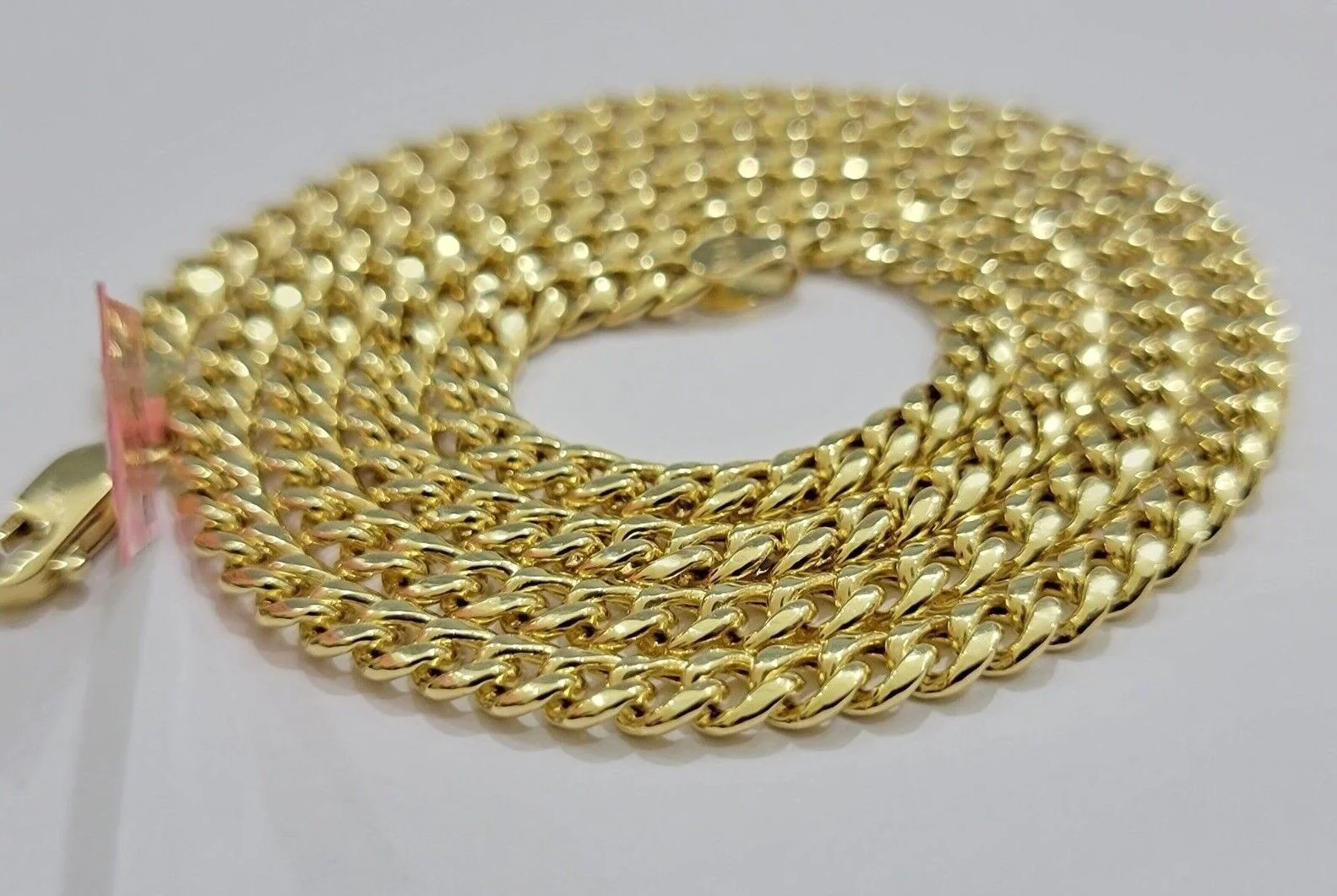14k Yellow Gold Miami Cuban Link Chain Necklace  18'' 20" 22'' 24'' 26" Inch 5mm - Image 7