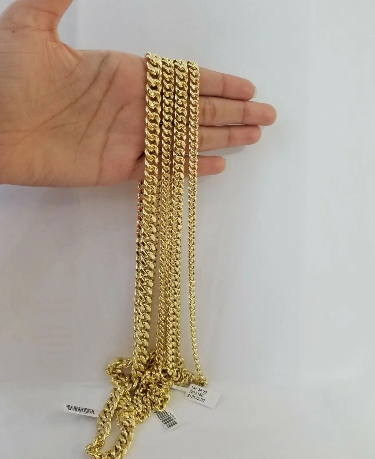 14K Yellow Gold Miami Cuban Link Necklace 9mm box clasp 24" - Image 5