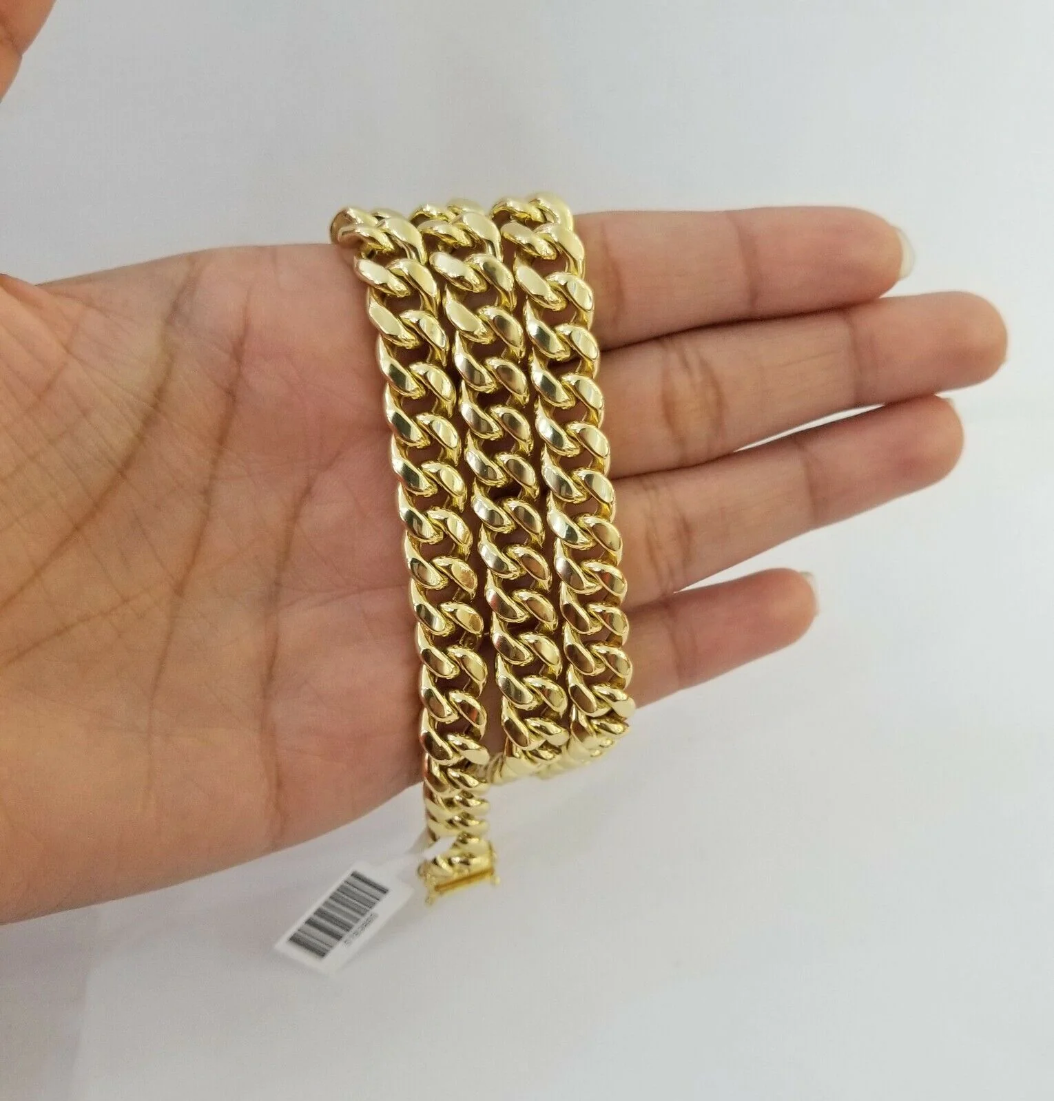 14k Yellow Gold Miami Cuban Necklace Chain 6mm-9mm,14kt Real Link Gold Chain - Image 8