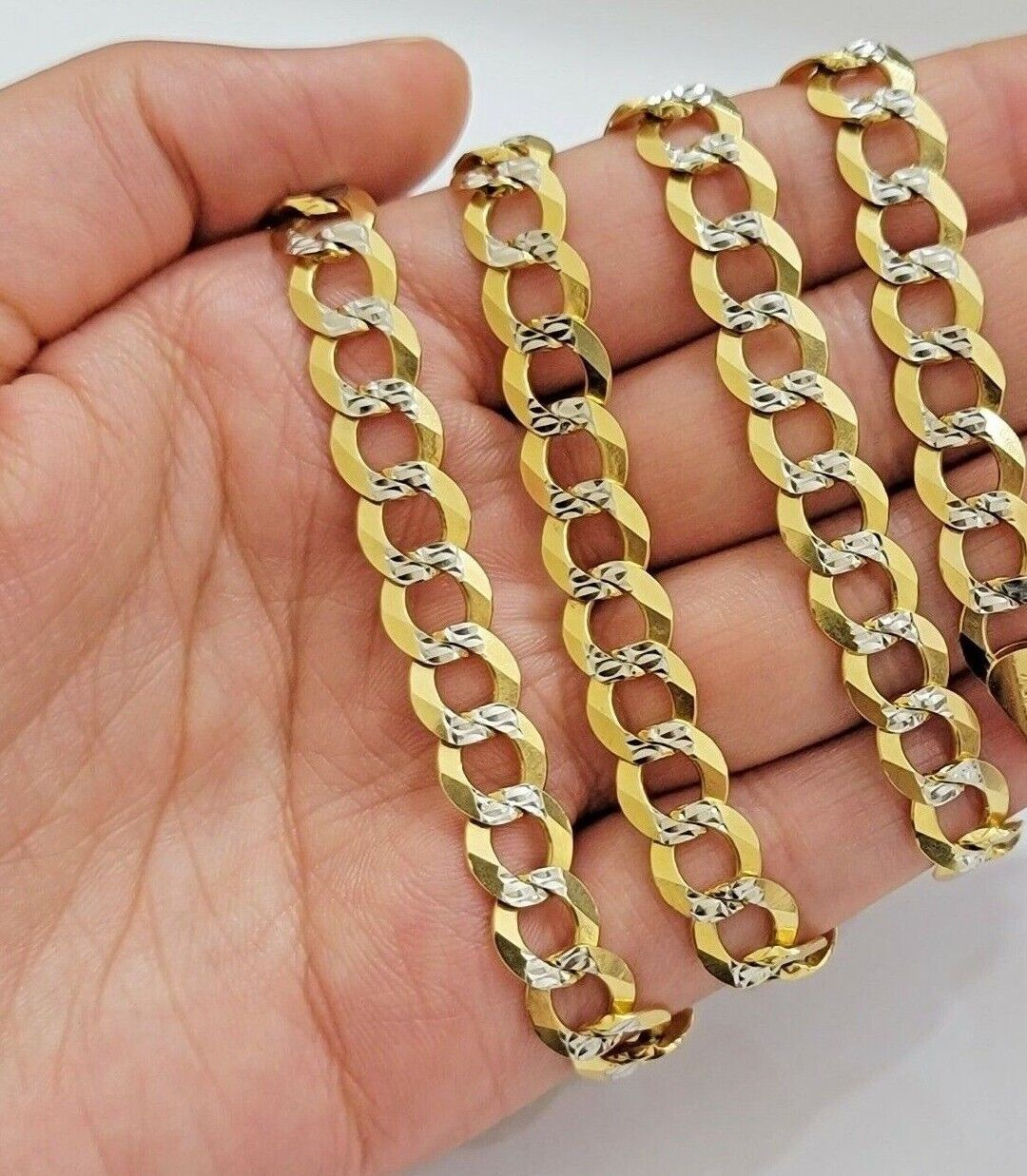 14k Yellow Gold Necklace Chain Cuban Curb Link 9mm 24" Inch Diamond Cut SOLID - Image 5