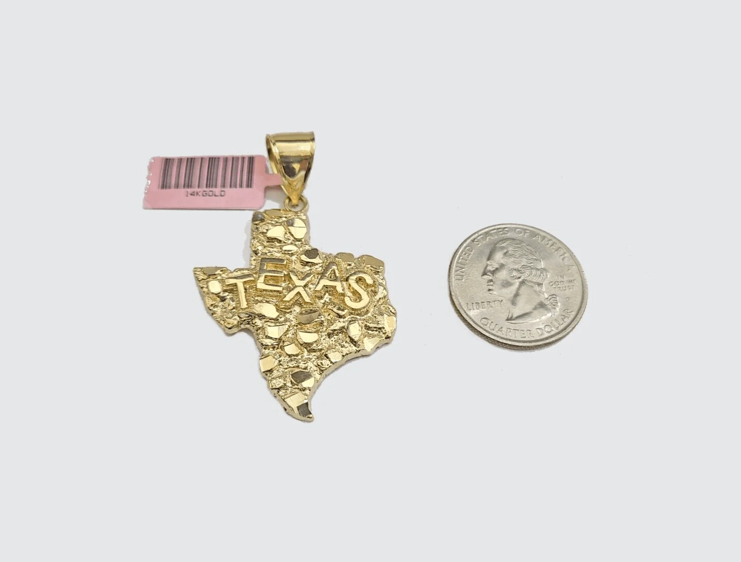 14k Yellow Gold Rope Chain 20'' Inch Necklace Texas Map Charm Pendant Real 14kt - Image 11