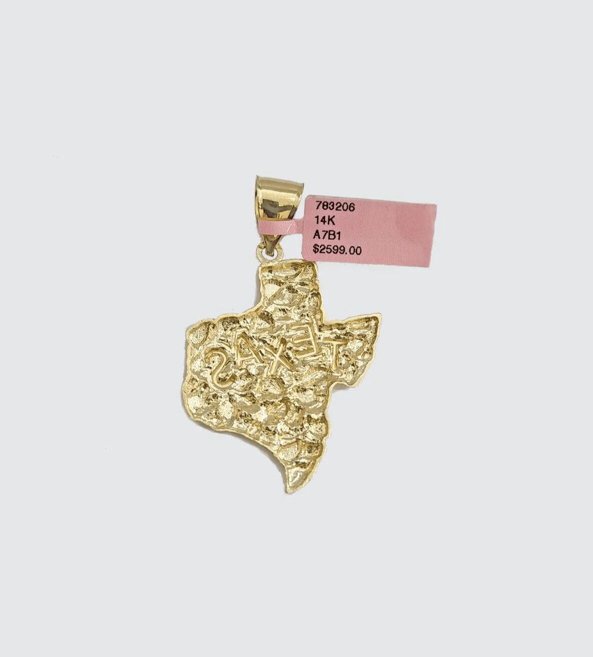 14k Yellow Gold Rope Chain 24'' Inch Necklace Texas Map Charm Pendant Real 14kt - Image 2
