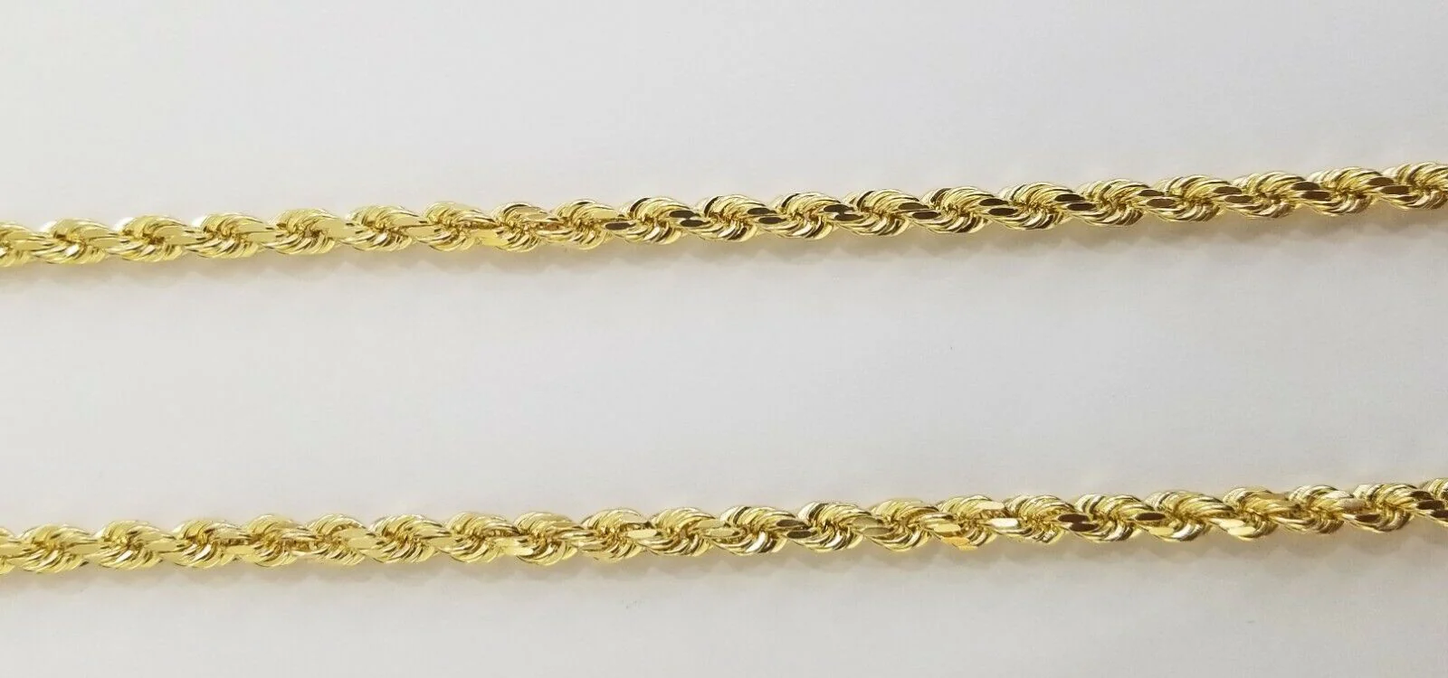 14k Yellow Gold Rope Chain necklace 4.5mm 24Inch diamond cut men women Real 14kt - Image 3