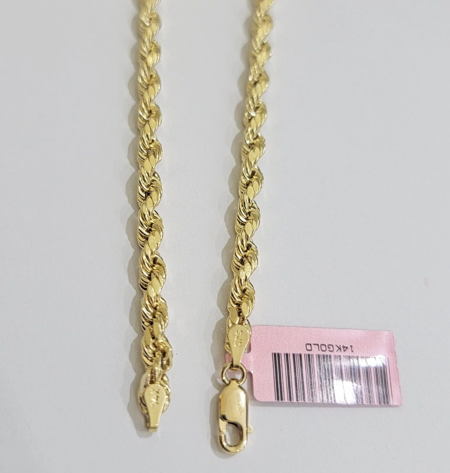 14k Yellow Gold Rope Chain Necklace SOLID Real 14kt 4mm 18 - 28 Inch Diamond Cut - Image 10