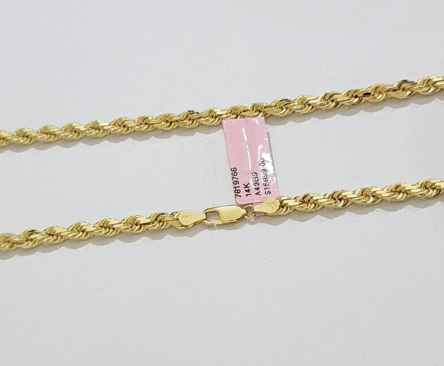 14k Yellow Gold Rope Chain Necklace SOLID Real 14kt 4mm 18 - 28 Inch Diamond Cut - Image 5
