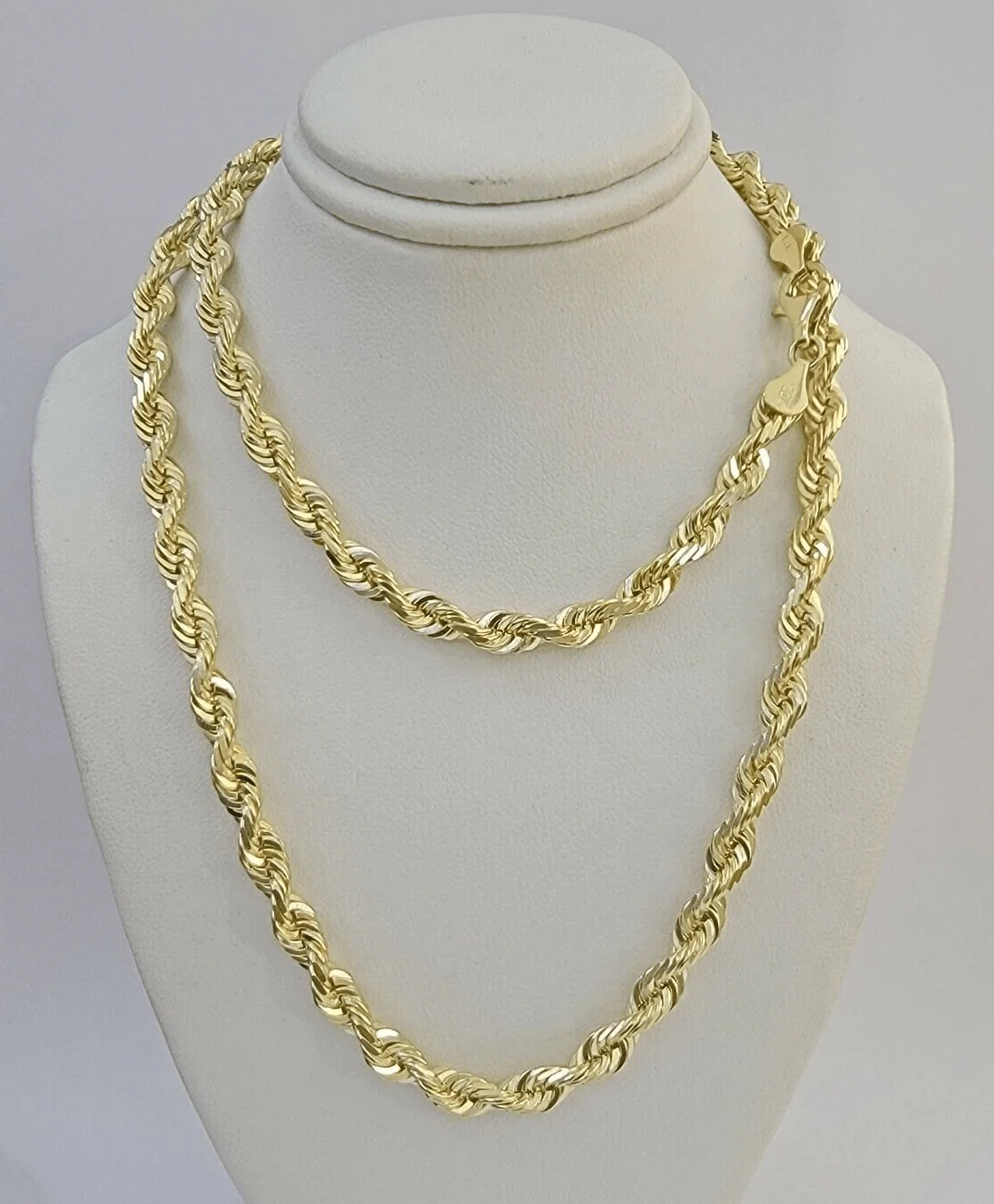 14k Yellow Gold Rope Chain Solid Necklace 6mm 20" Dimond Cut GURANTEED REAL GOLD - Image 4