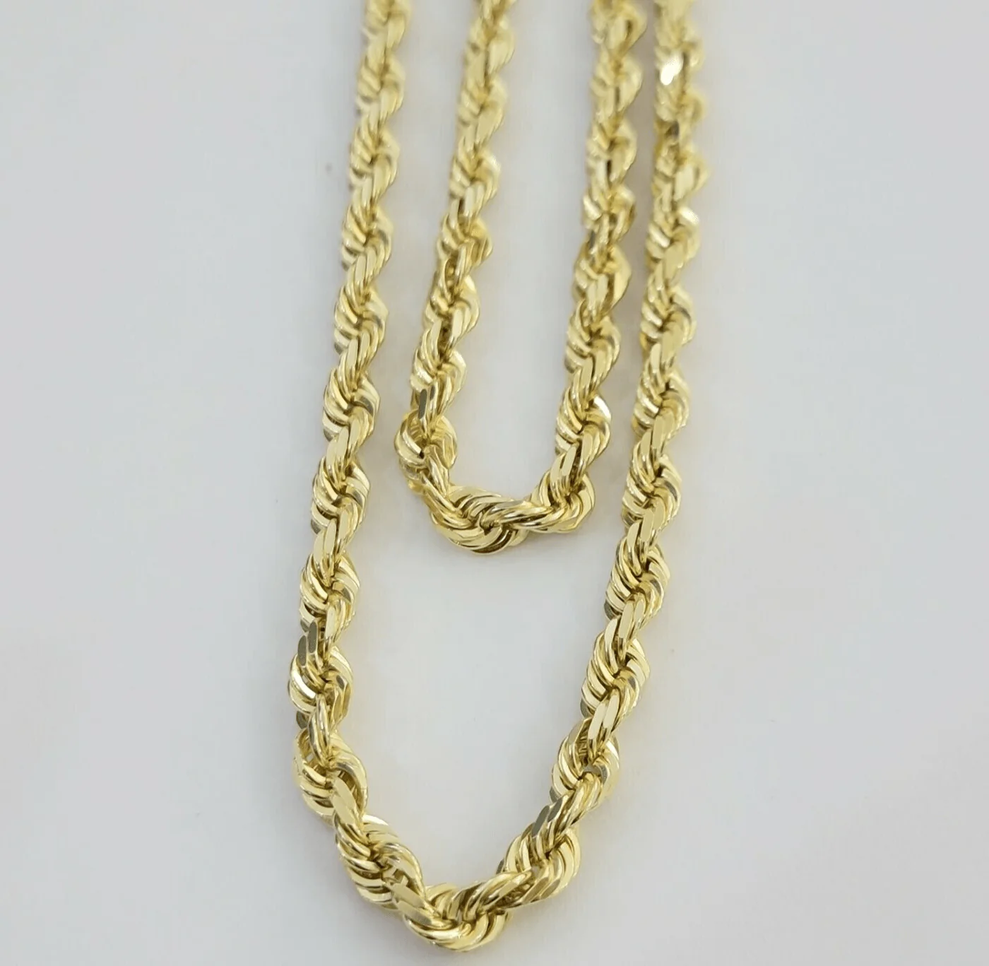 14k Yellow Gold Rope Chain Solid Necklace 6mm 20" Dimond Cut GURANTEED REAL GOLD - Image 8