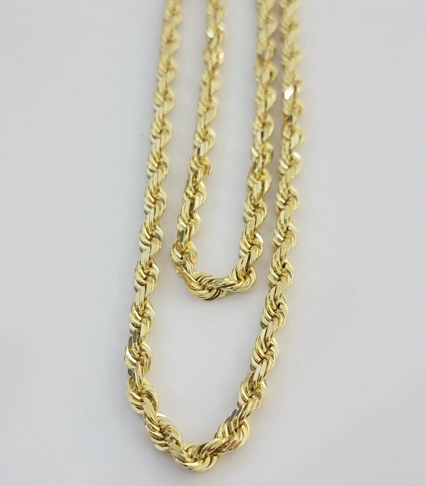 14k Yellow Gold Rope Chain Solid Necklace 6mm 26" Dimond Cut 14KT Real Gold - Image 8