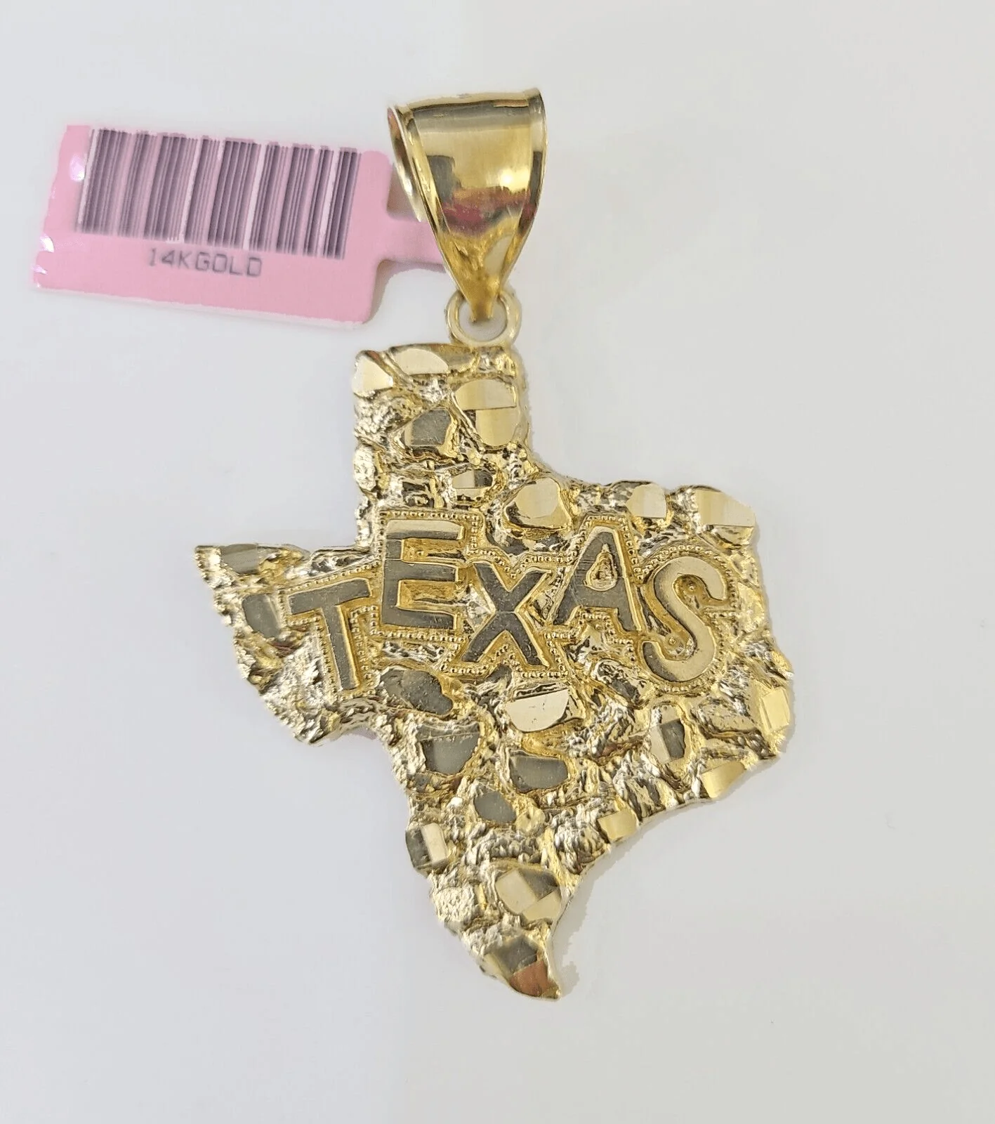 14k Yellow Gold Rope Chain & Texas Map Charm SET 5mm 24 Inches Necklace - Image 3