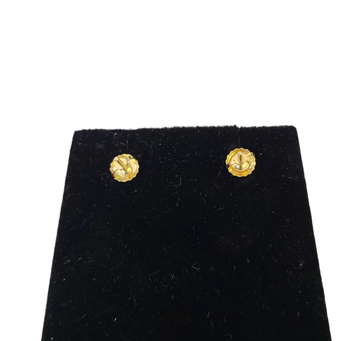 14k Yellow Gold Round Stud Earrings Lab Created Diamonds Screw-Back Women Men - Image 5