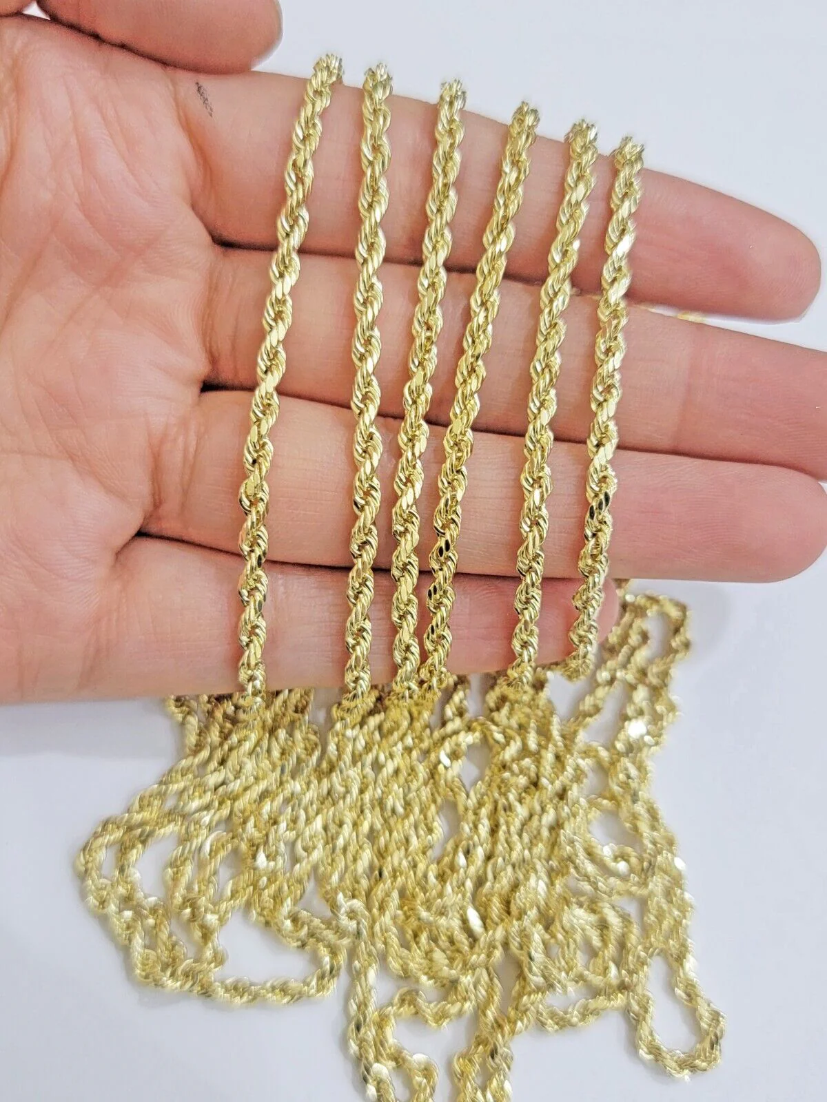14K Yellow Gold Chain Necklace 18"-28" 3mm Diamond Cut REAL 14kt Men Women - Image 7