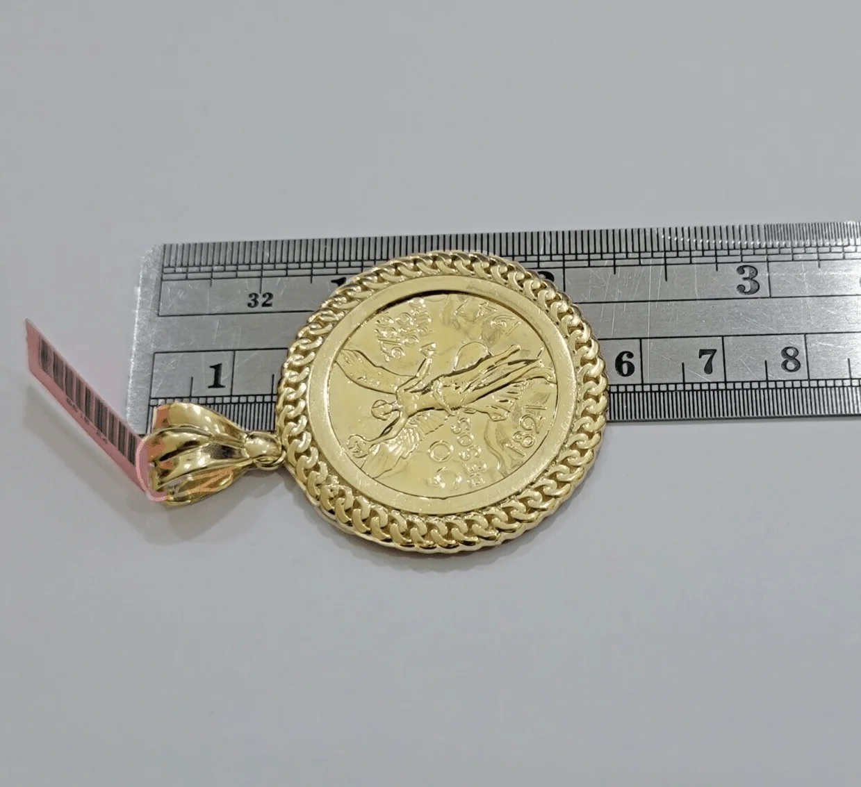 14kt Yellow Gold 1947 Mexican Centenario 50 Gold Pesos Copy Coin With Bezel SALE - Image 5
