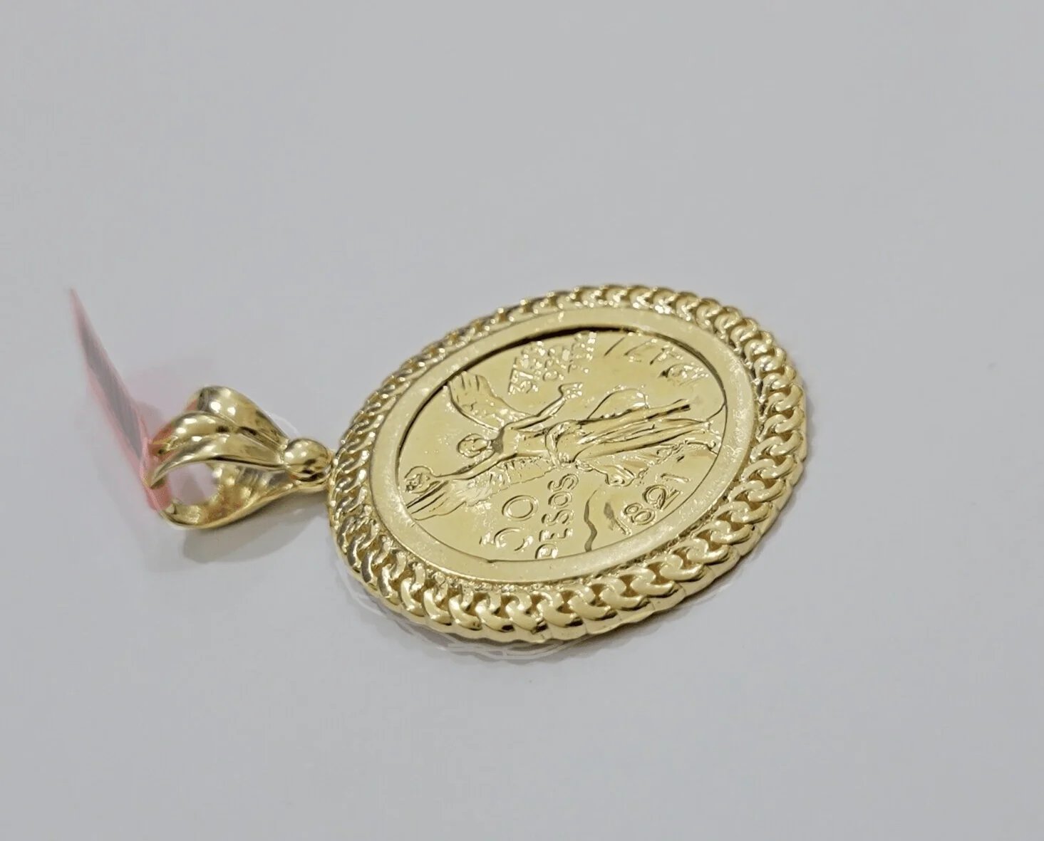 14kt Yellow Gold 1947 Mexican Centenario 50 Gold Pesos Copy Coin With Bezel SALE - Image 6