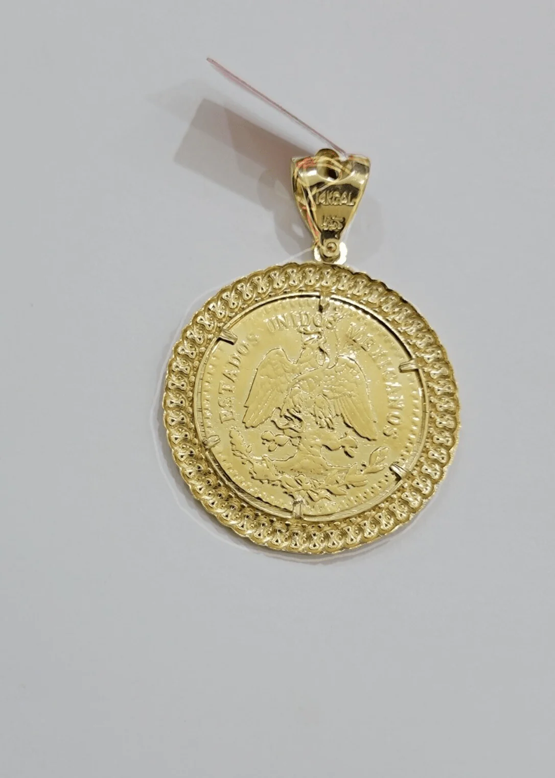 14kt Yellow Gold 1947 Mexican Centenario 50 Gold Pesos Copy Coin With Bezel SALE - Image 7