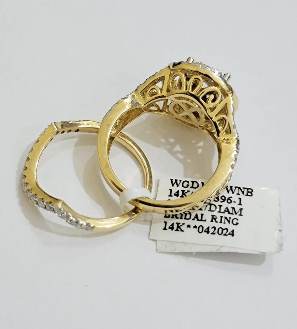 14kt Yellow Gold 2CT Diamond Ring Band Ladies Bridal Set Wedding Engagement SALE - Image 5