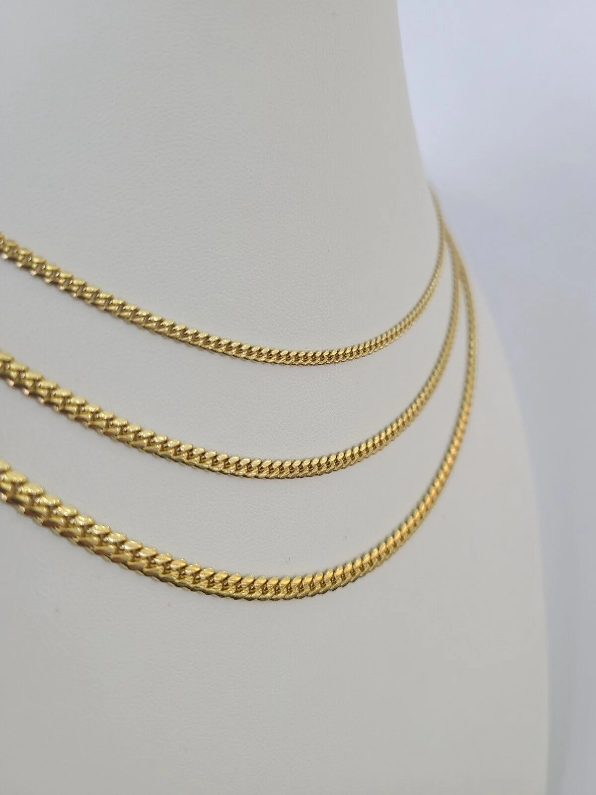 18k Real Solid Miami Cuban Chain Gold 2.5mm 3mm 4mm 24" Inches Genuine Necklace - Image 2