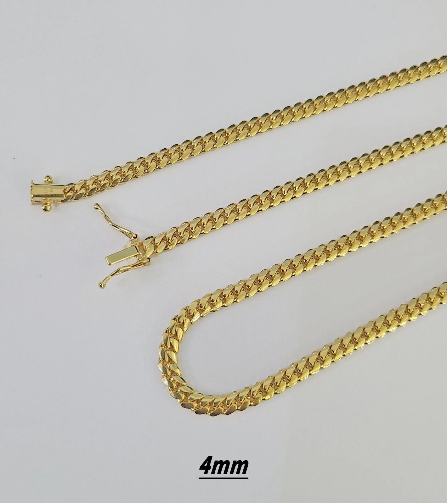 18k Real Solid Miami Cuban Chain Gold 2.5mm 3mm 4mm 24" Inches Genuine Necklace - Image 6