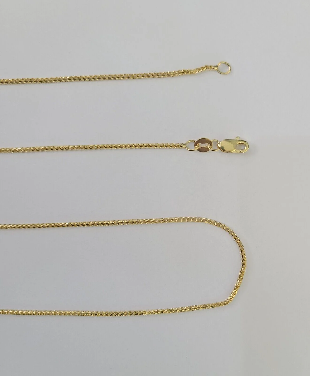 18K Solid Franco Chain Necklace 20" 22" 24" 1mm Yellow Gold Real - Image 5