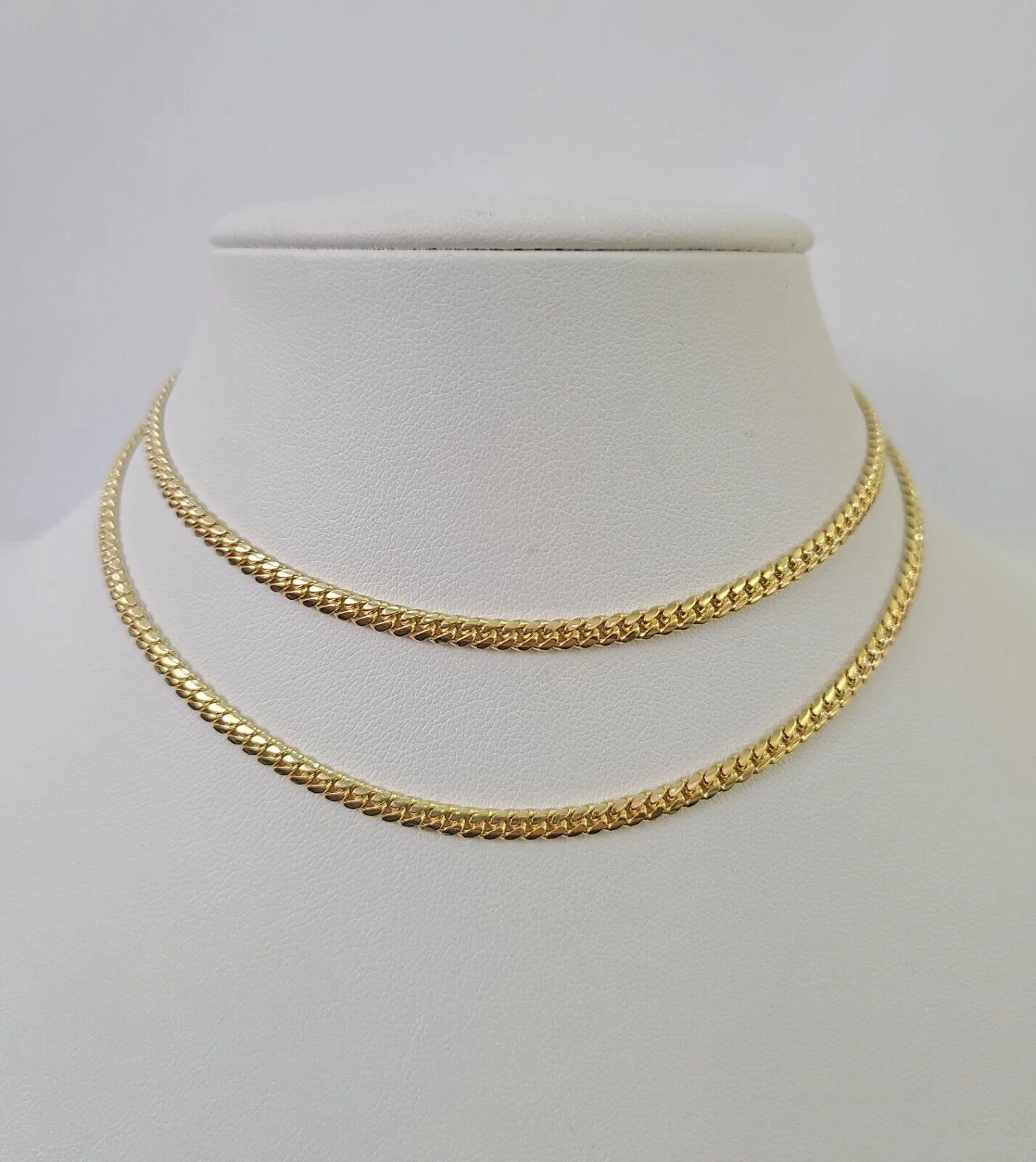 18k Solid Miami Cuban Chain Yellow Gold 3mm 18" 20" 22" 24" Inches Necklace Real - Image 4