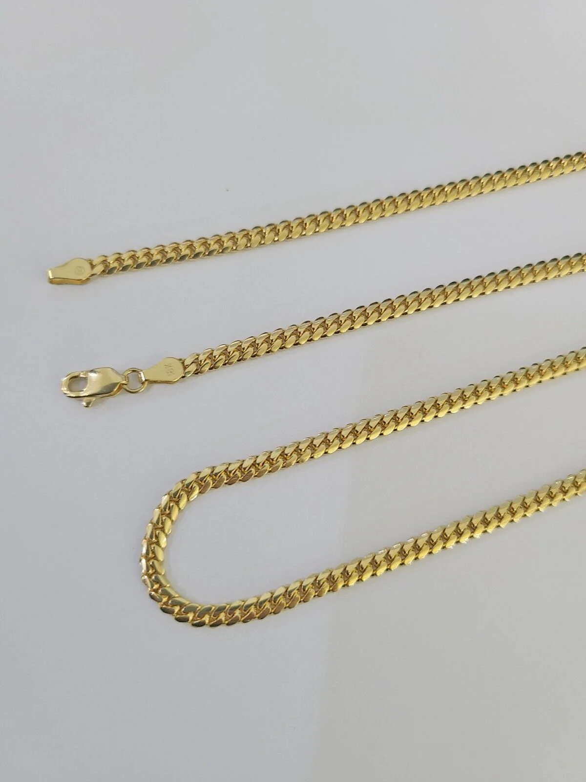18k Solid Miami Cuban Chain Yellow Gold 3mm 20" Inch Genuine Necklace Real - Image 3