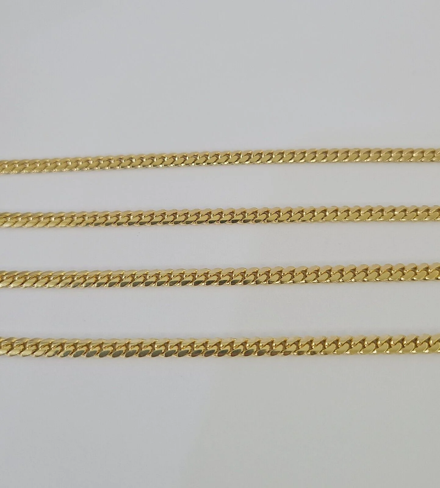 18k Solid Miami Cuban Chain Yellow Gold 3mm 22" Inch Genuine Necklace Real - Image 5