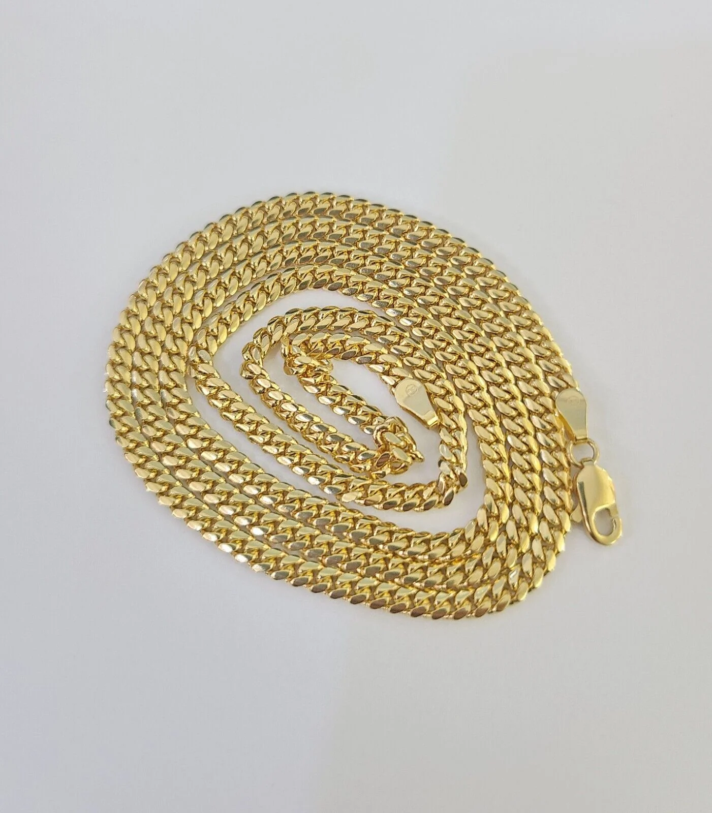 18k Solid Miami Cuban Chain Yellow Gold 3mm 26" Inch Genuine Necklace Real - Image 6