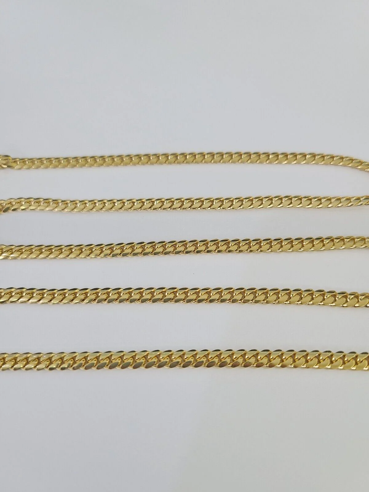 18k Solid Miami Cuban Chain Yellow Gold 4mm 24" Inch Genuine Necklace Real - Image 5