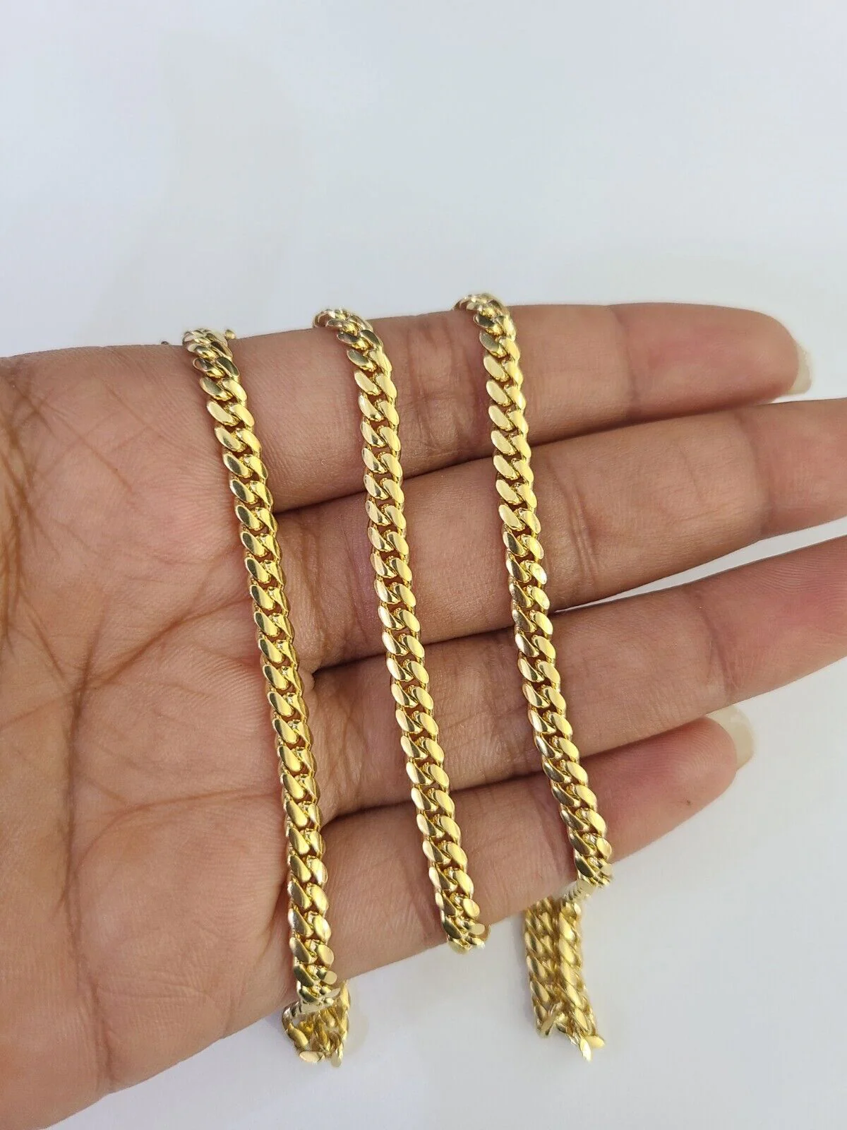 18k Solid Miami Cuban Necklace Chain Yellow Gold 4mm 20" Inch Genuine Real - Image 4
