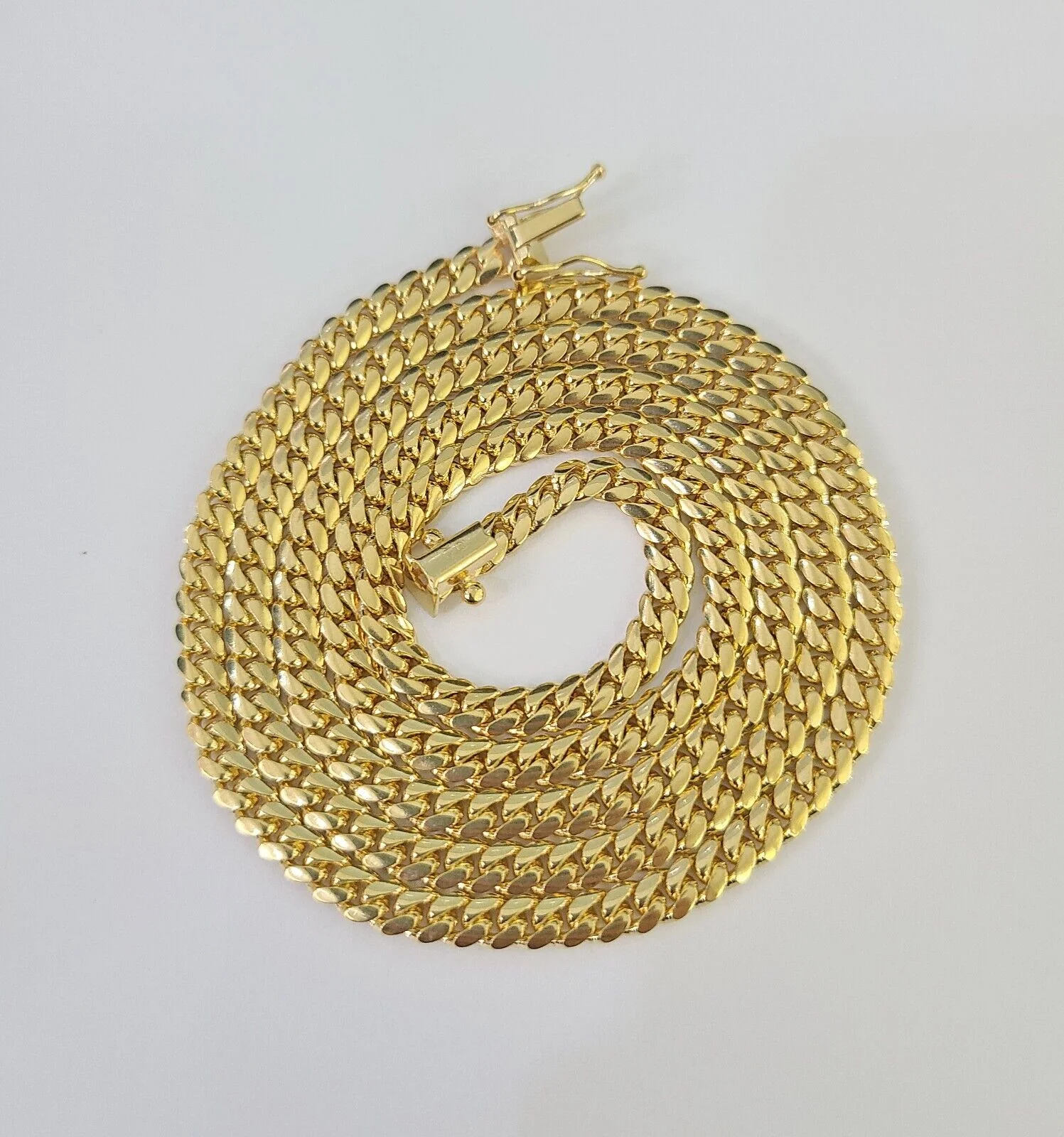 18k Solid Miami Cuban Necklace Chain Yellow Gold 4mm 20" Inch Genuine Real - Image 6