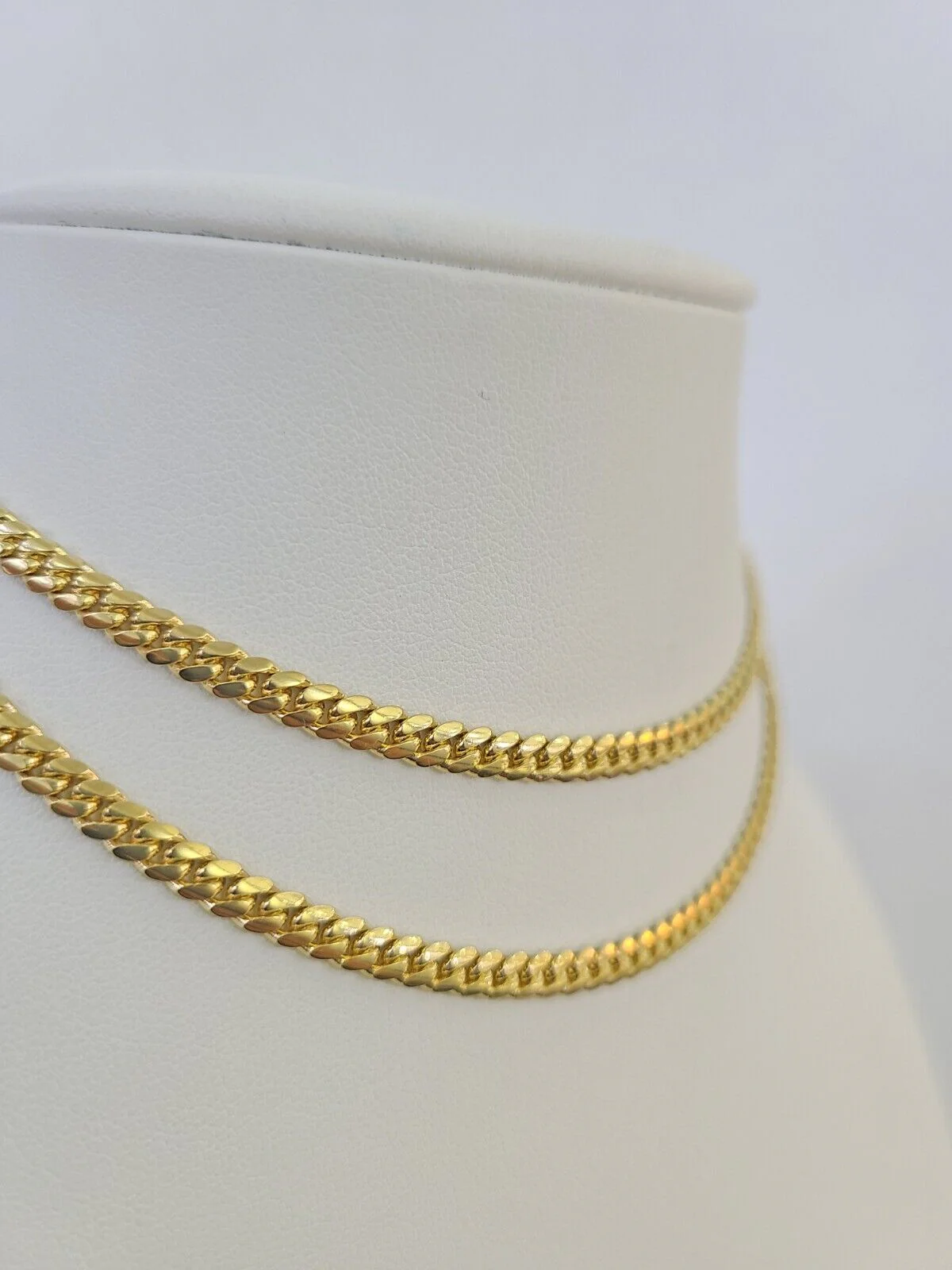 18k Solid Miami Cuban Necklace Chain Yellow Gold 4mm 22" Inch Genuine Real - Image 2