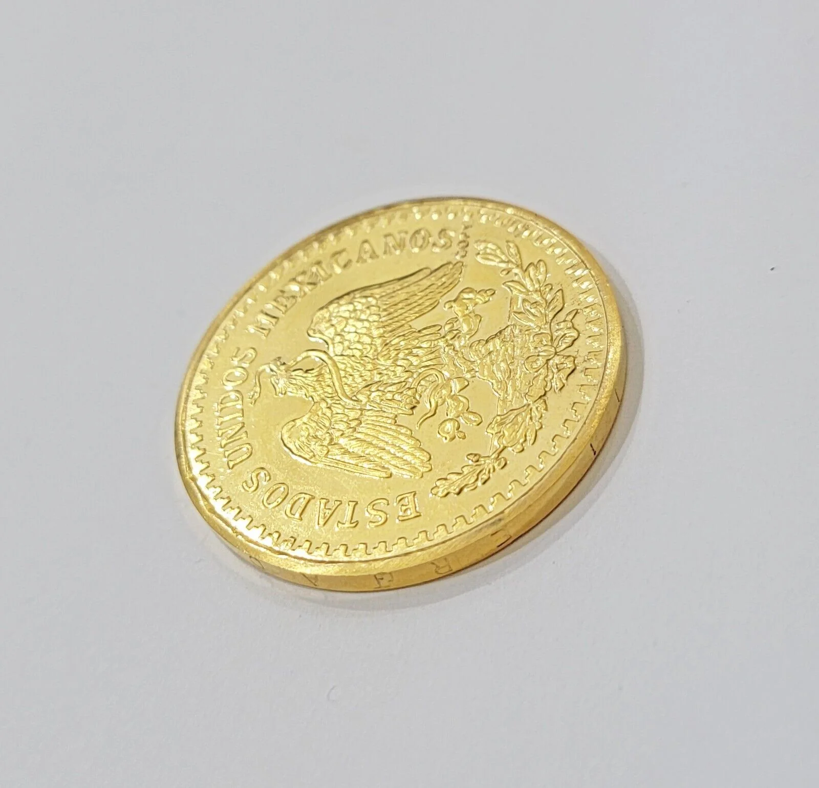 1947 Mexican Centenaro 50 Gold Pesos Copy Coin Solid 14k Yellow Gold , REAL 14KT - Image 4
