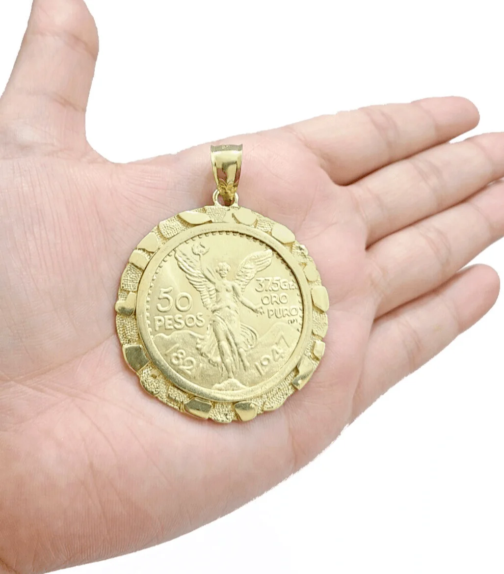 1947 Mexican Centenaro 50 Gold Pesos Copy Coin Solid 14k Yellow Gold , REAL 14KT - Image 7