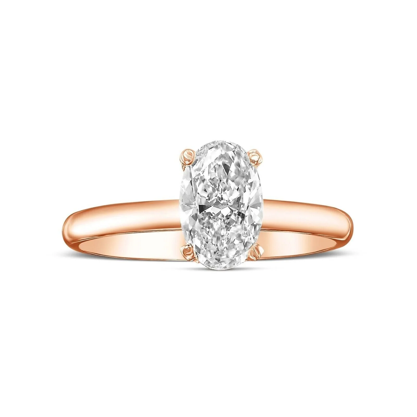 1CT Oval Shape Diamond Engagement Ring Excellent 14k White Gold H VS Lab-Created - Image 5