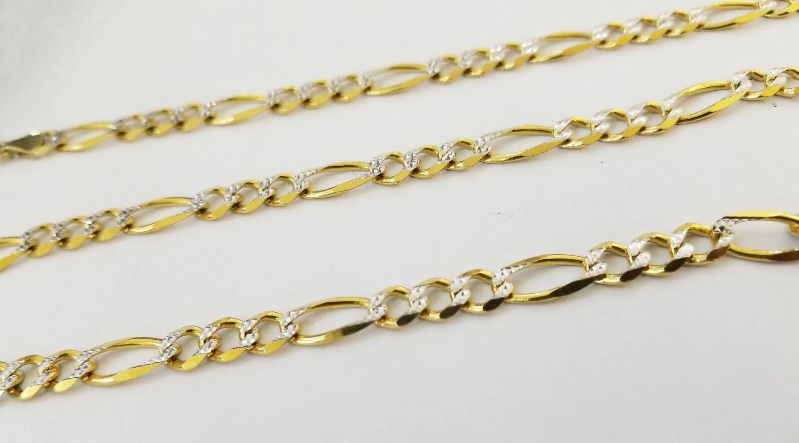 22" Real 14K Yellow Gold Figaro Link Chain 6mm Necklace Diamond Cut Lobster - Image 5
