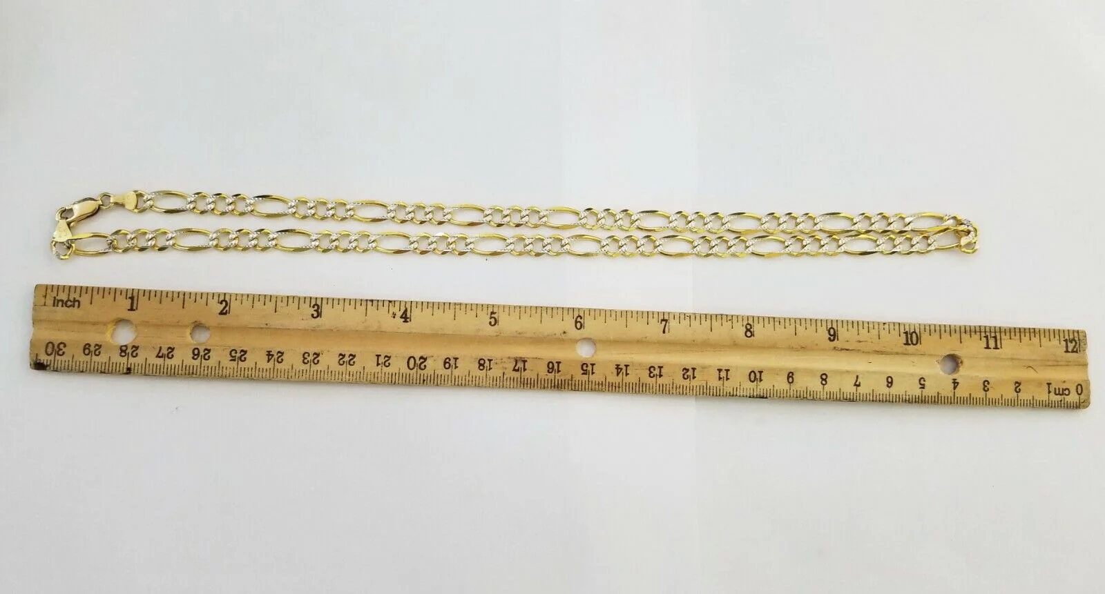 22" Real 14K Yellow Gold Figaro Link Chain 6mm Necklace Diamond Cut Lobster - Image 7