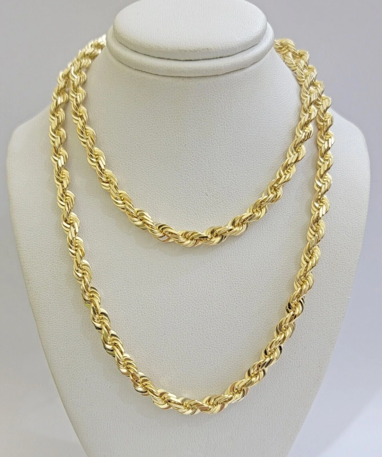 6mm 10k Gold Rope Chain Necklace 22 Inch Mens REAL 10kt Yellow Gold Strong SOLID - Image 4