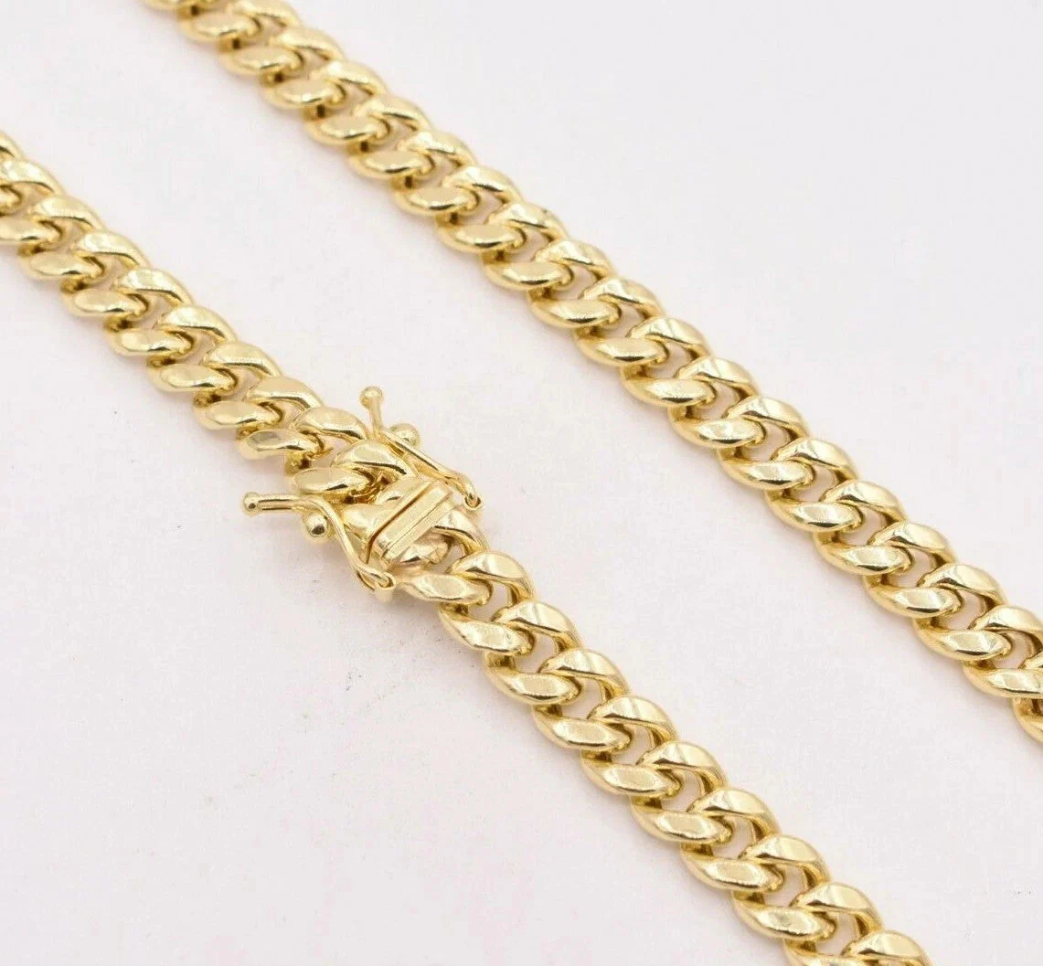 6mm Mens Miami Cuban Link Chain Necklace Box Clasp Real 10K Yellow Gold 10kt - Image 5