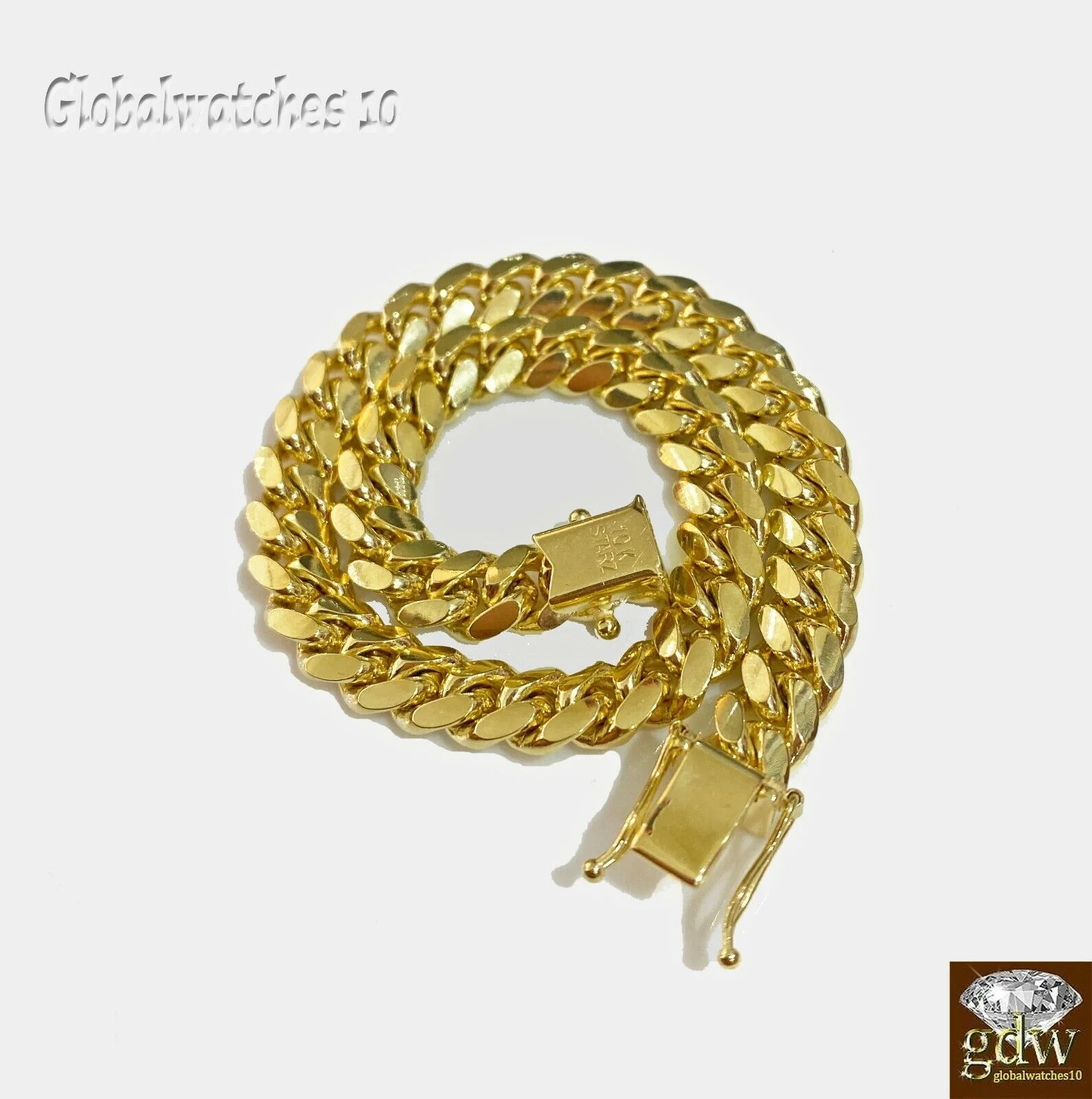 6mm Solid 10k Yellow Gold Miami Cuban Bracelet Box Lock strong Link 8 Inch Heavy - Image 4