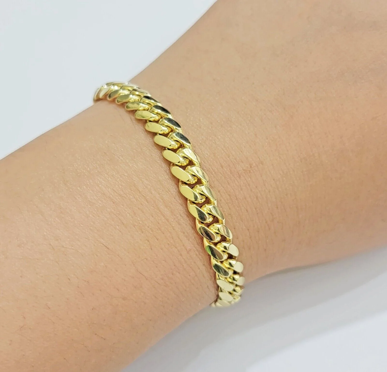 7mm 14k Gold Bracelet Miami Cuban Link 7"- 9 Inch Real 14kt Yellow Gold SOLID - Image 4