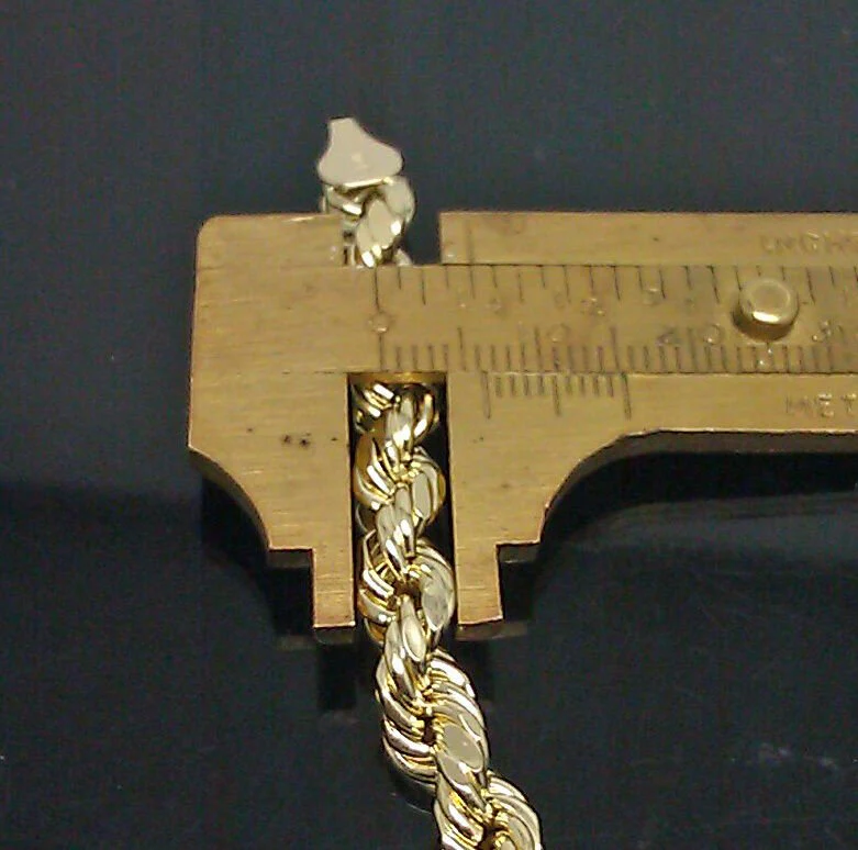 7mm Rope Chain 20"-30" Real 10kt Yellow Gold Necklace Men's Diamond Cut Lobster - Image 5