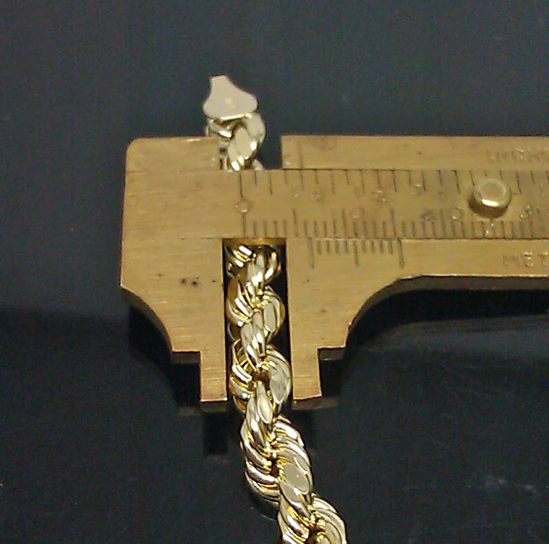 7mm Rope Chain 22" Real 10kt Yellow Gold Necklace Men's Diamond Cut LobsterEND - Image 5