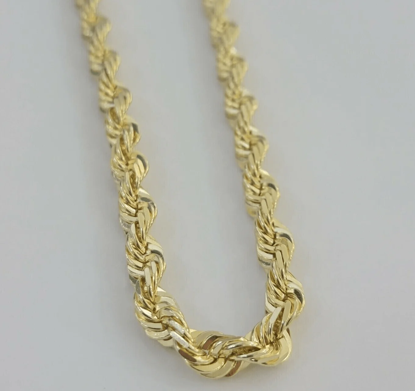 7mm Rope chain Necklace Solid 10k Yellow Gold Diamond cut 26" GURANTEED 10K GOLD - Image 8