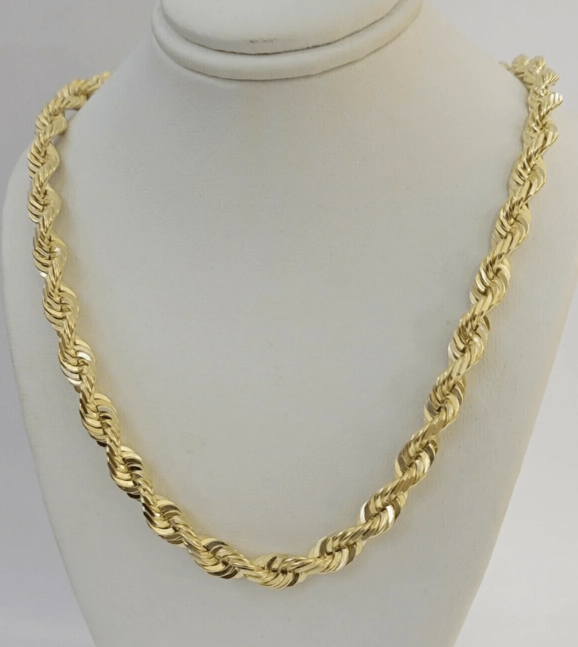 7mm Rope chain Necklace Solid 10k Yellow Gold Diamond cut 28" GURANTEED 10K GOLD - Image 7