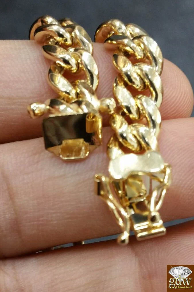 8mm 10k Gold Miami Cuban link Bracelet 7.5" 8" 8.5" 9" REAL 10kt Yellow Gold - Image 6