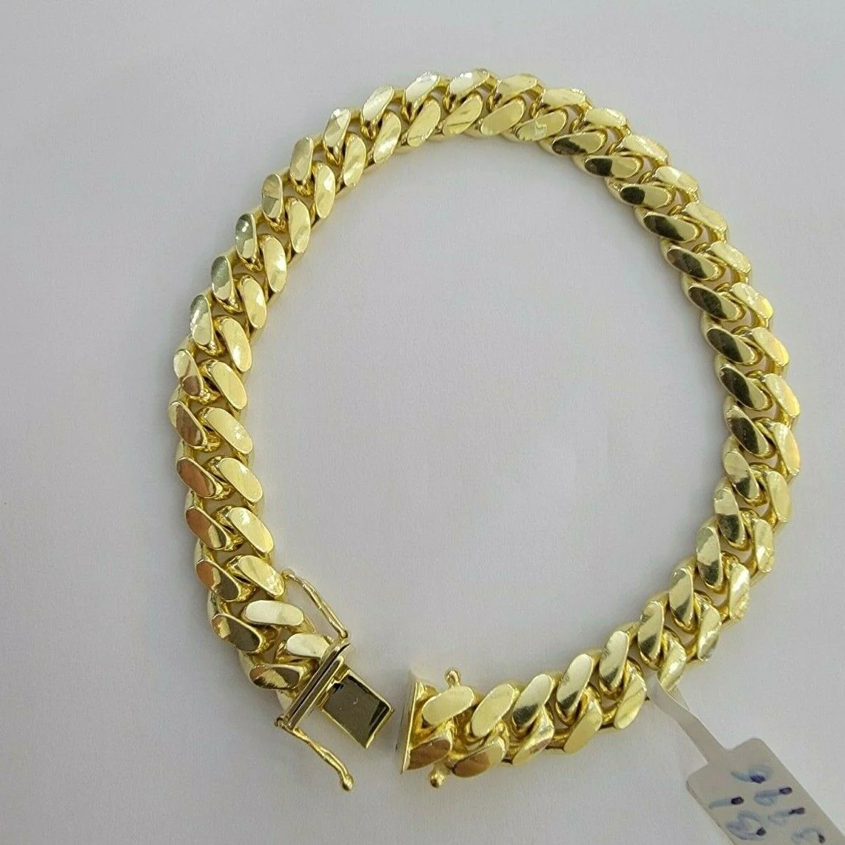 9mm Solid 14k Gold Cuban Link  Bracelet 8" Authentic 14kt Yellow Gold Miami,Men - Image 3
