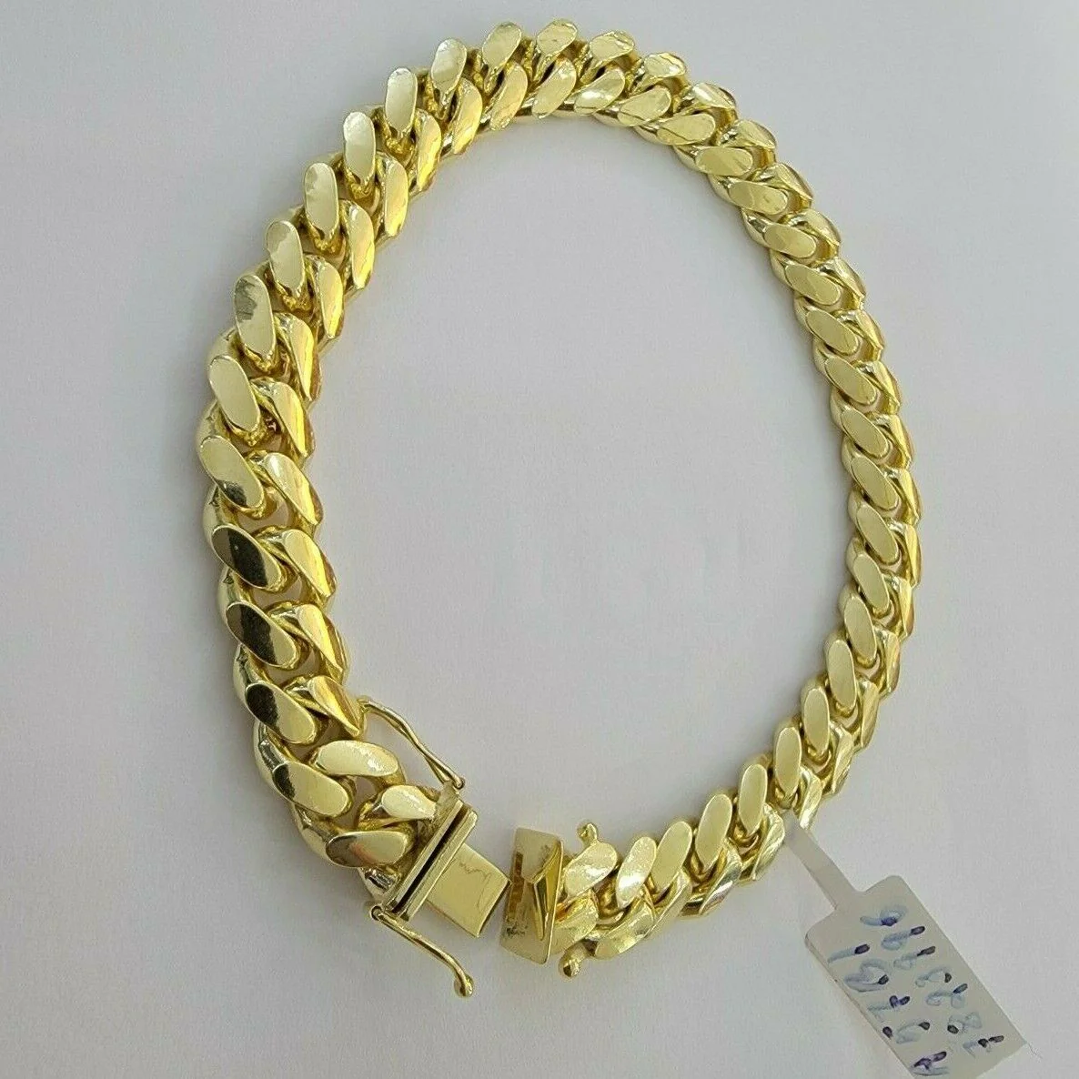 9mm Solid 14k Gold Cuban Link  Bracelet 8" Authentic 14kt Yellow Gold Miami,Men - Image 4
