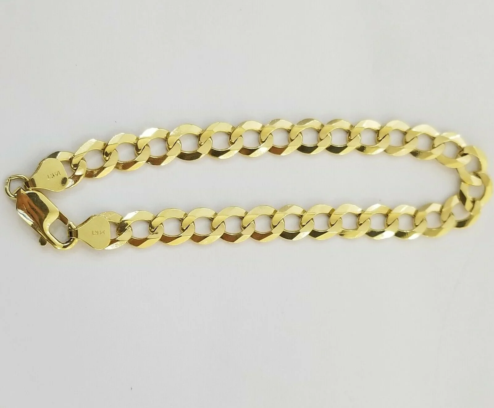 9MM Solid 14k Yellow Gold Cuban Link Bracelet 8" 9" REAL Mens Lobster, Necklace - Image 4